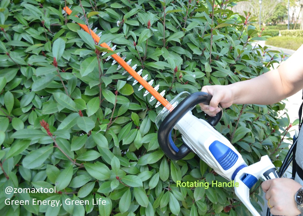 ZOMAX ZMDH531 25inch 58volt Li-ion battery powered cordless Hedge trimmer with rotating handle dual blade 2.0AH battery