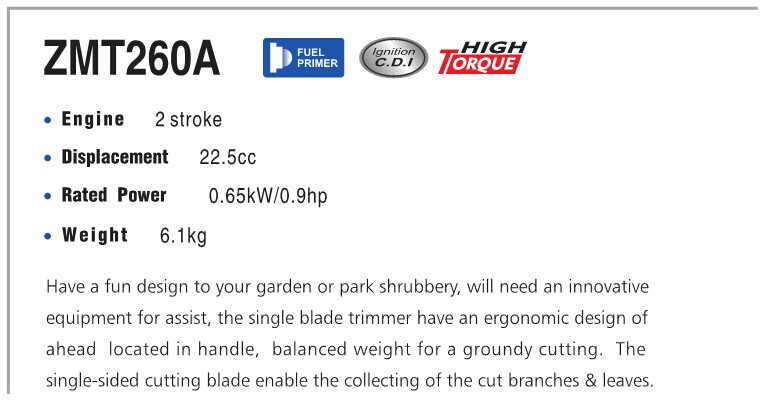 Hot sale single blade multifunction garden tools hedge trimmer gasoline