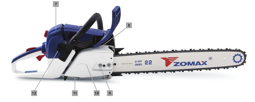 log 60cc ZM6020 blade chainsaw for industrial timber cutting